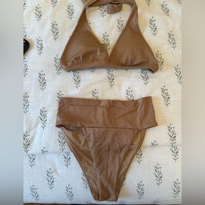 Aerie Textured Tan Bikini Set